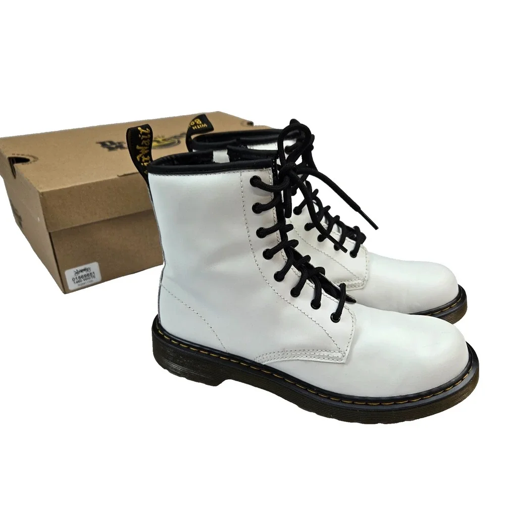 Dr. Martens Youth 1460 Y Lace White Boots‎ Girl 7 Boys 6 Womens 9 New with Box
